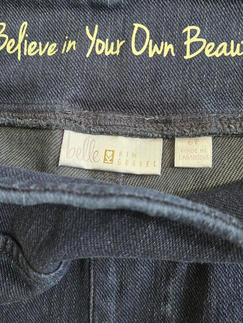 BELLE By Kim Gravel Size 6T Women Stretch, Elastic Waist Dark Wash Jeans NWT - Picture 11 of 12